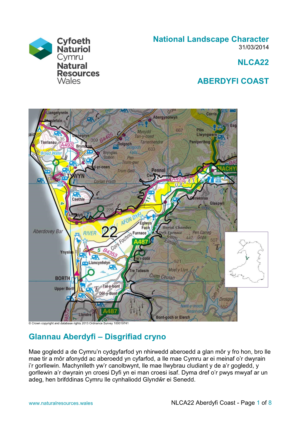 National Landscape Character NLCA22 ABERDYFI COAST Glannau Aberdyfi – Disgrifiad Cryno