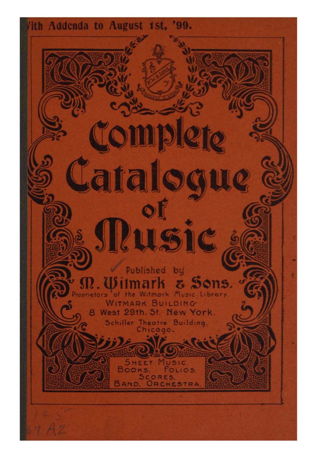 Complete Catalogue of Music Published by H. Witmark & Sons