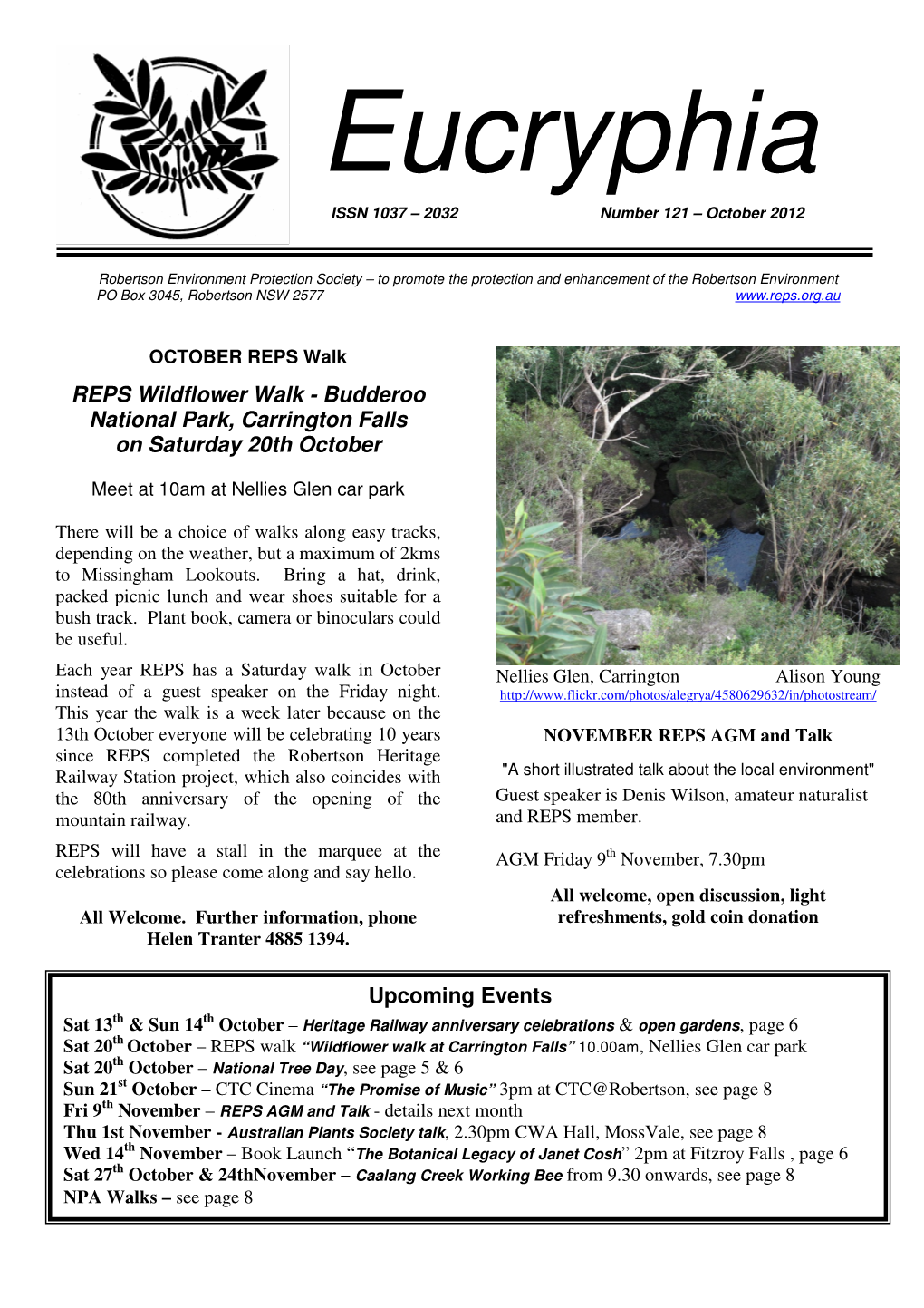 Budderoo National Park, Carrington Falls on Saturday 20Th October Upcoming Events