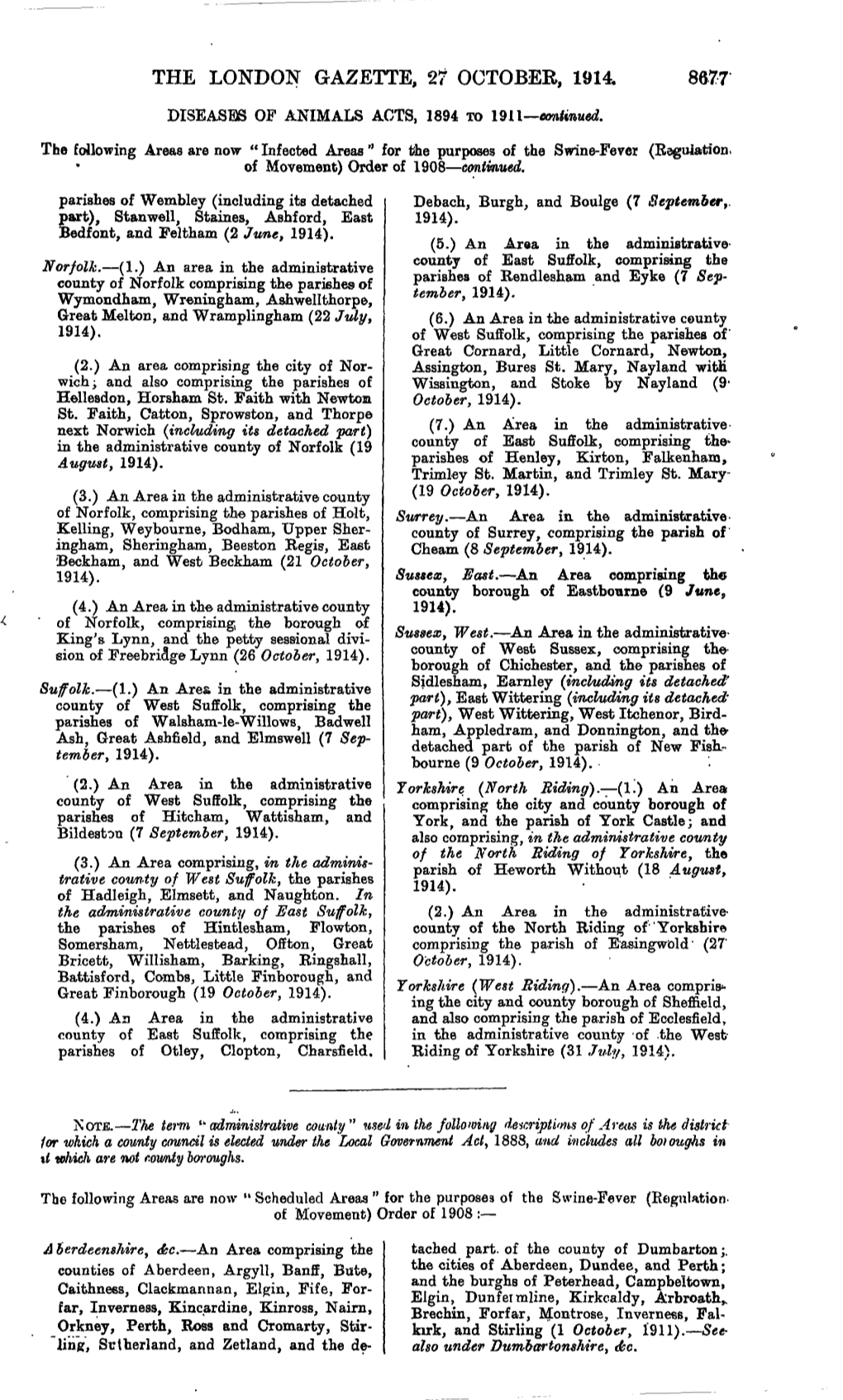 The London Gazette, 27 October, 1914, 867T