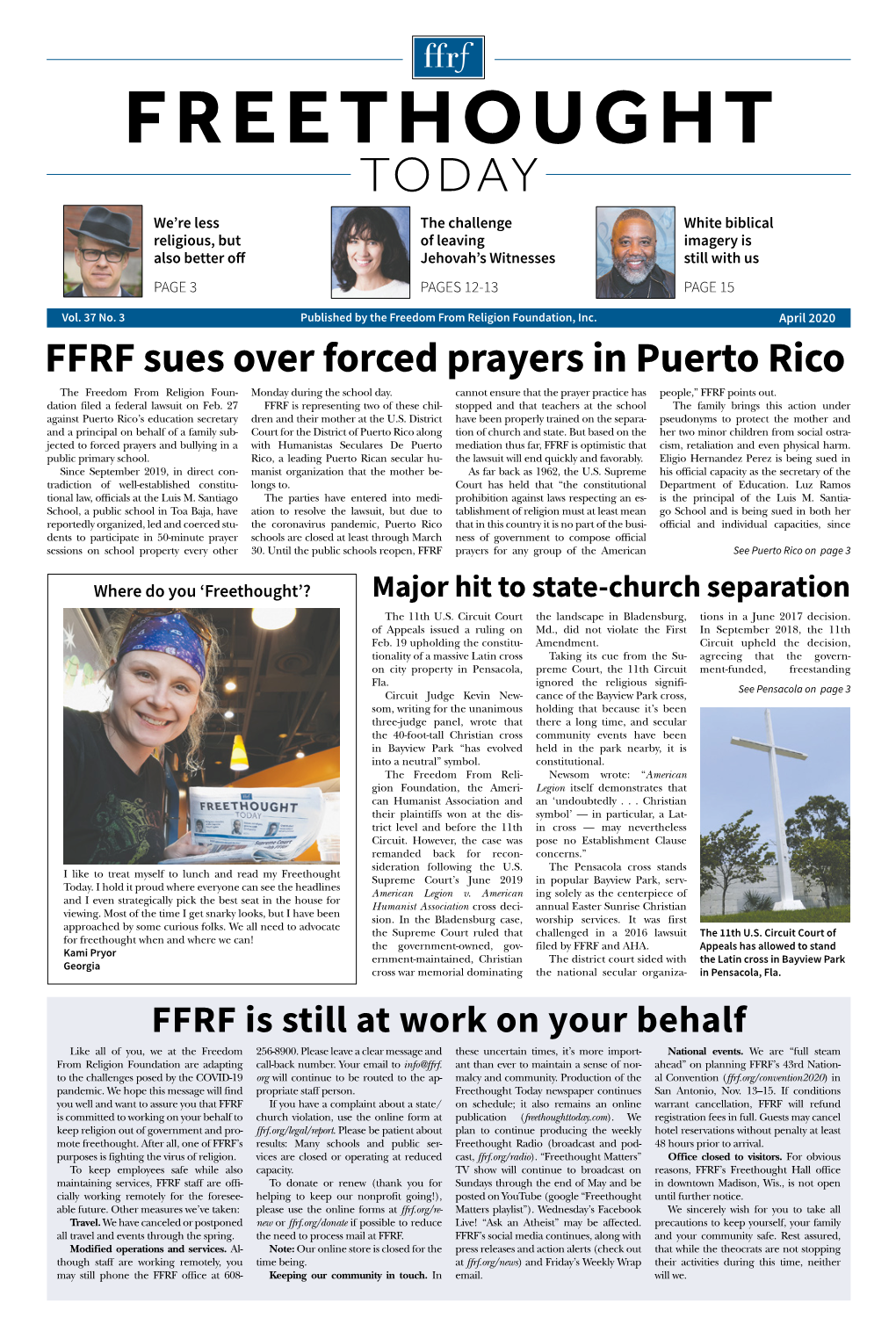 FFRF Sues Over Forced Prayers in Puerto Rico the Freedom from Religion Foun- Monday During the School Day