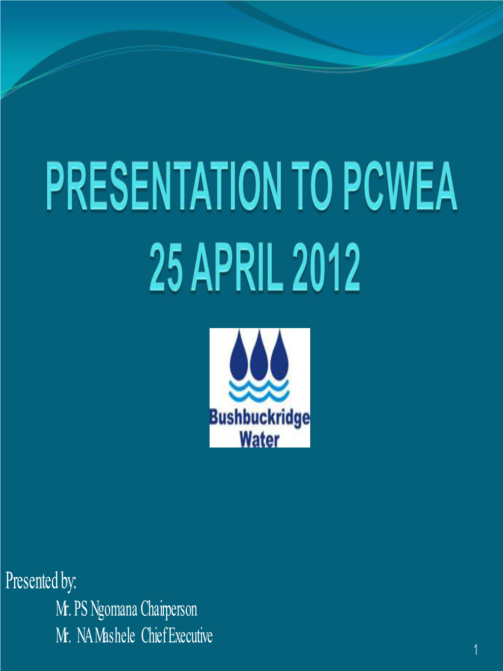 Bushbuckridge Water Board Presentation