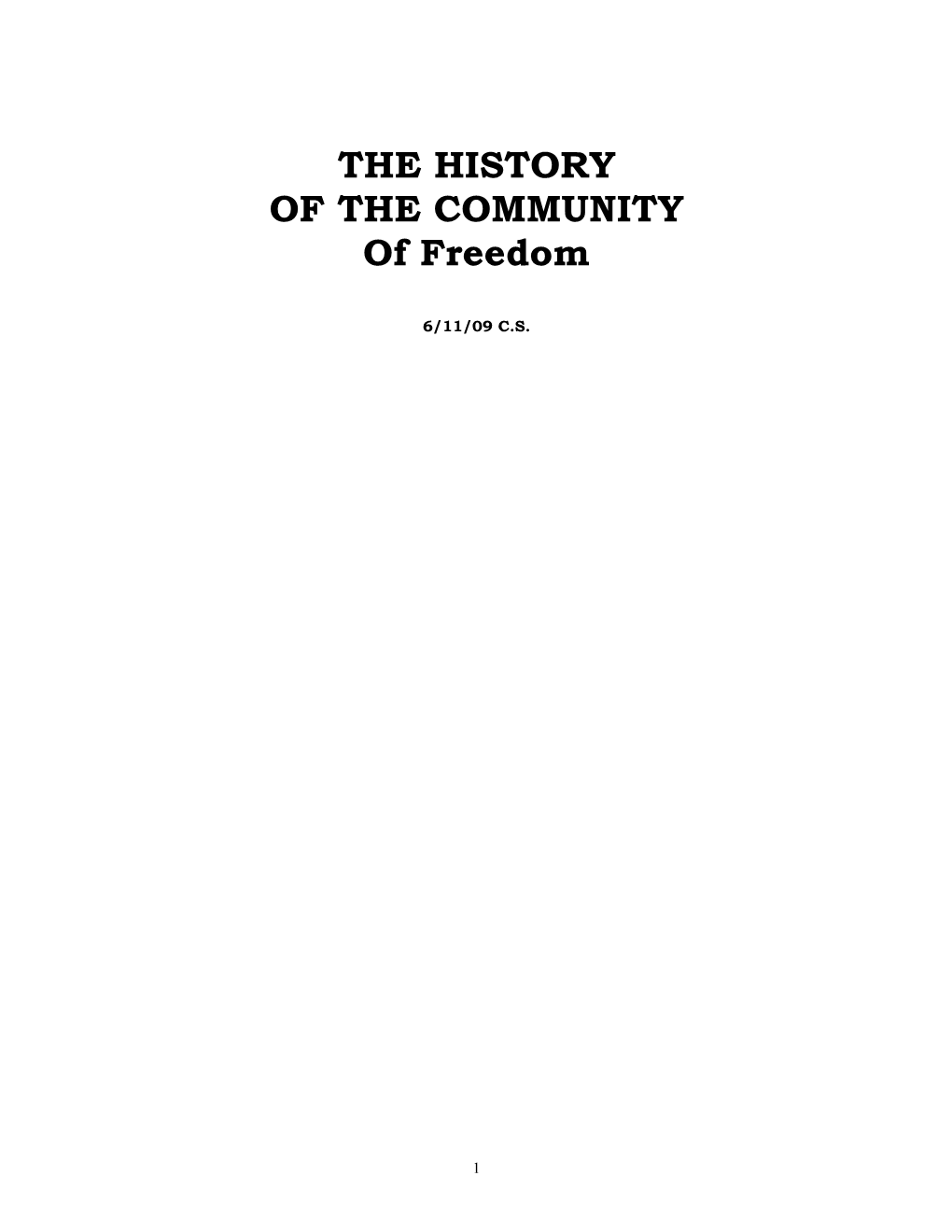 The History of the Community of Freedom.(.Pdf)