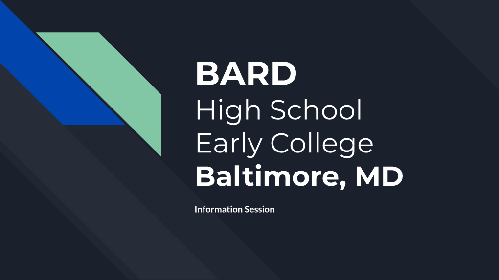BARD High School Early College Baltimore, MD