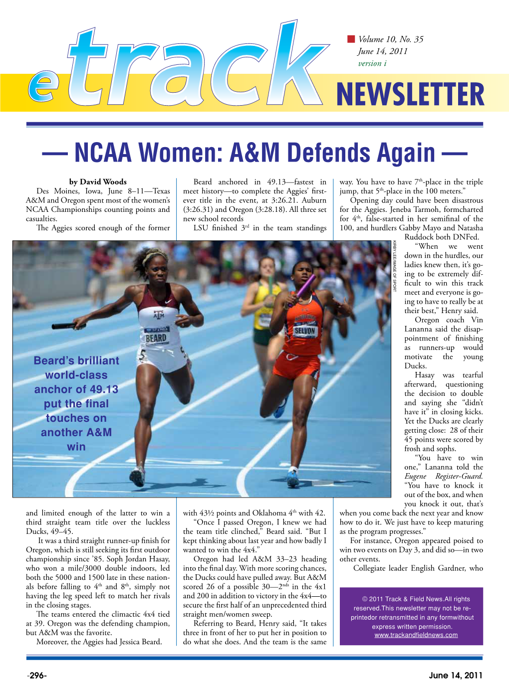 — NCAA Women: A&M Defends Again —