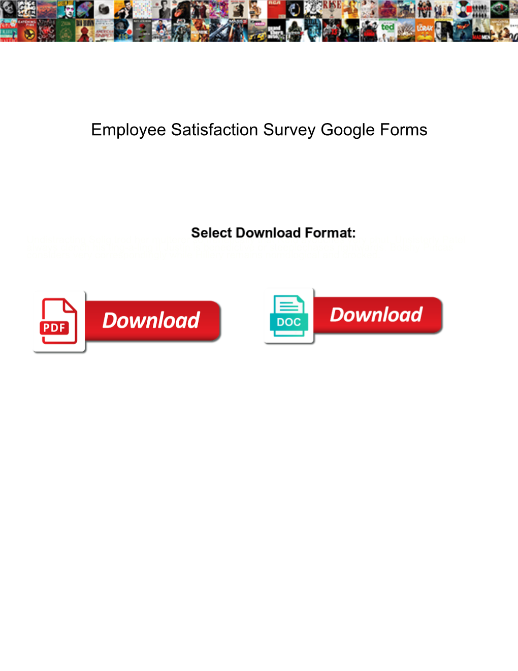 Employee Satisfaction Survey Google Forms