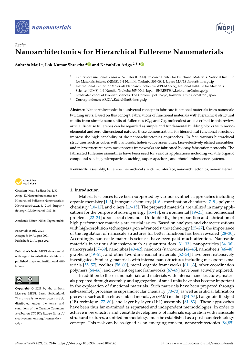 Nanoarchitectonics for Hierarchical Fullerene Nanomaterials