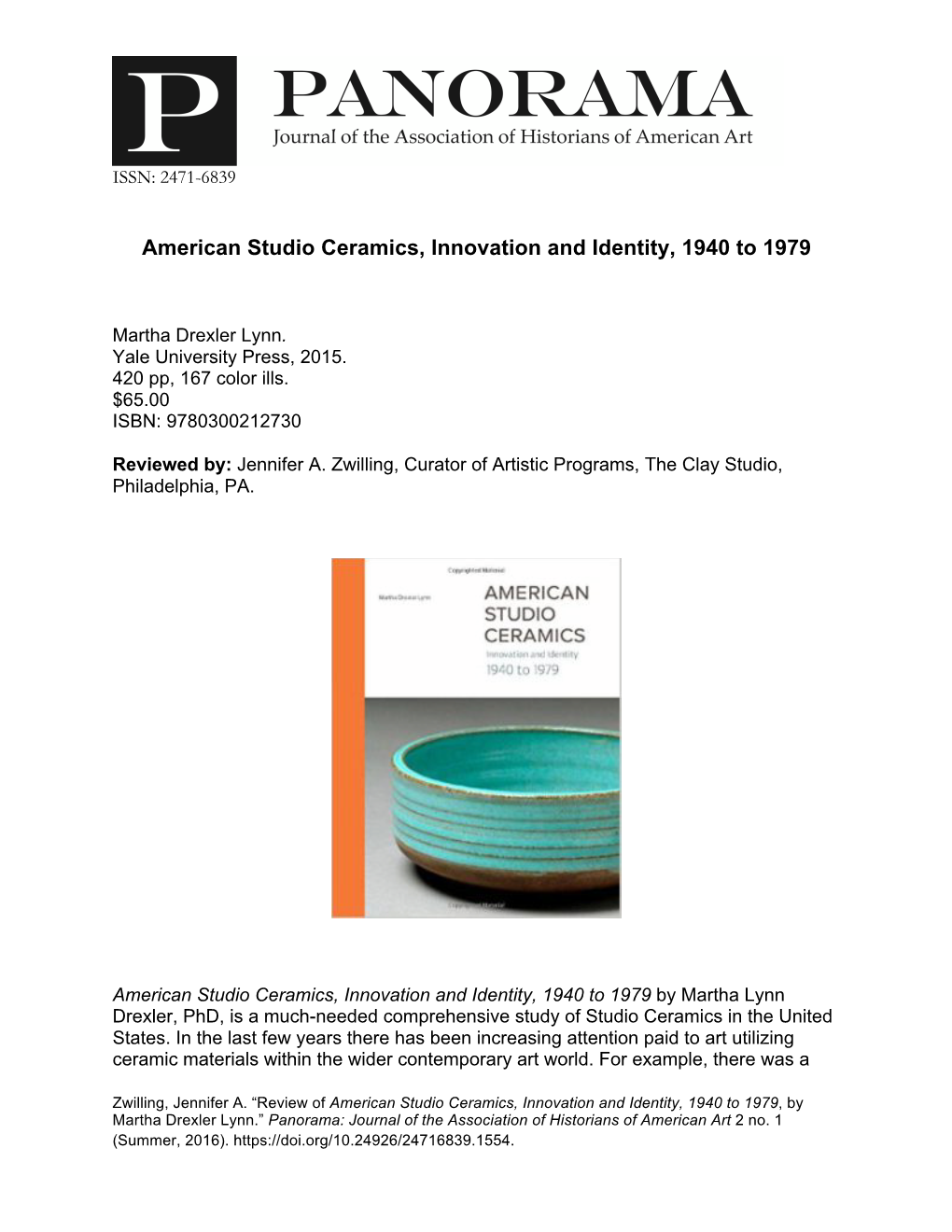 American Studio Ceramics, Innovation and Identity, 1940 to 1979