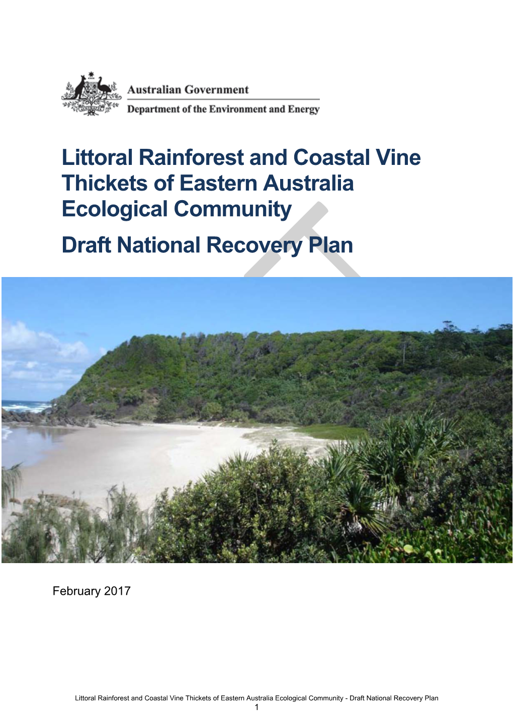 Draft National Recovery Plan for the Littoral Rainforest and Coastal Vine