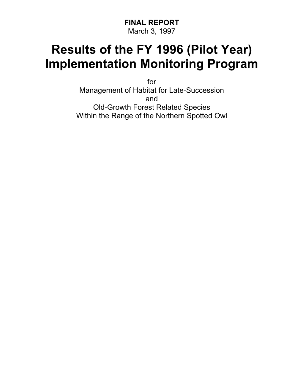 Implementation Monitoring Program