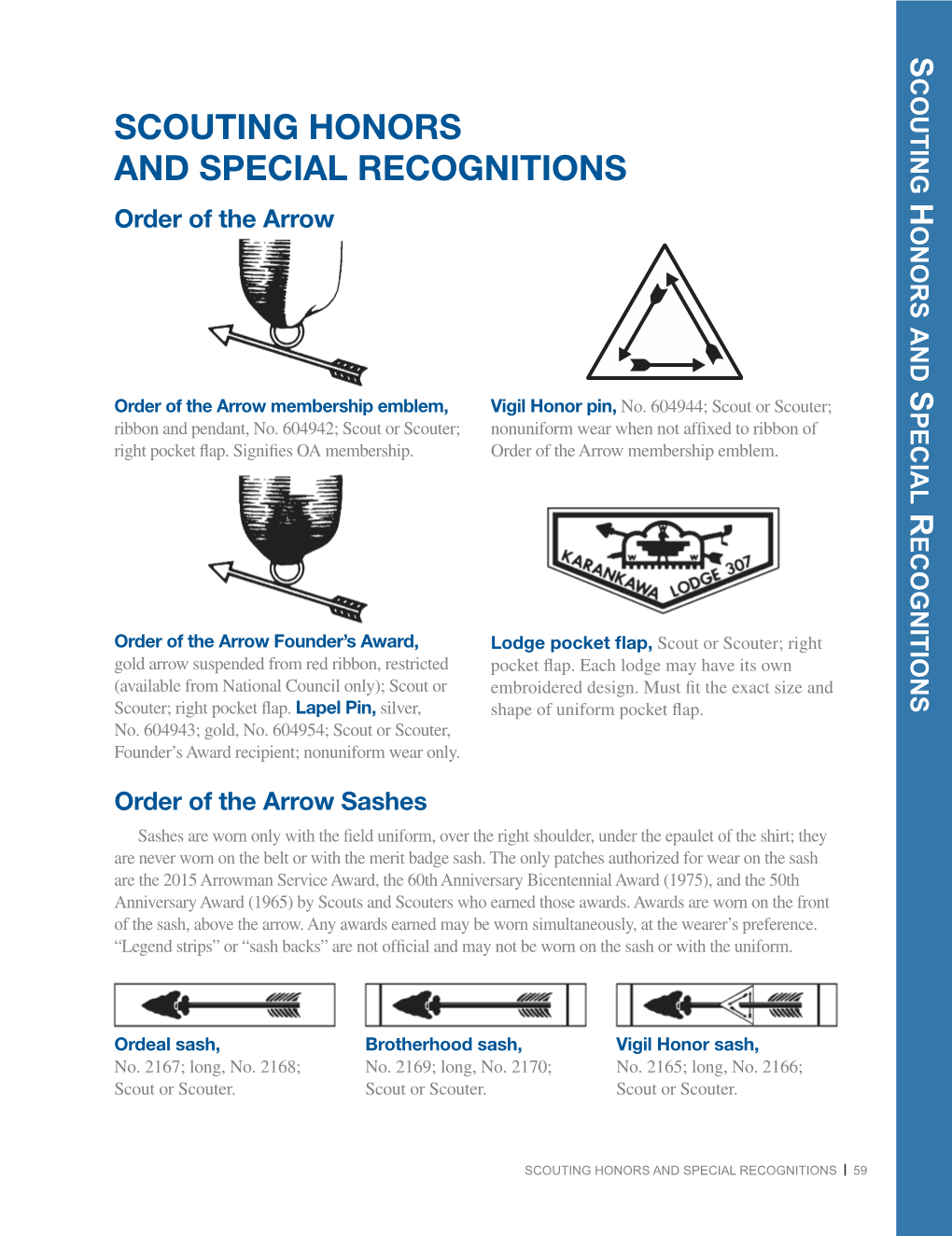 Scouting Honors and Special Recognitions H