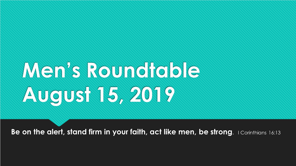 Men's Roundtable August 15, 2019