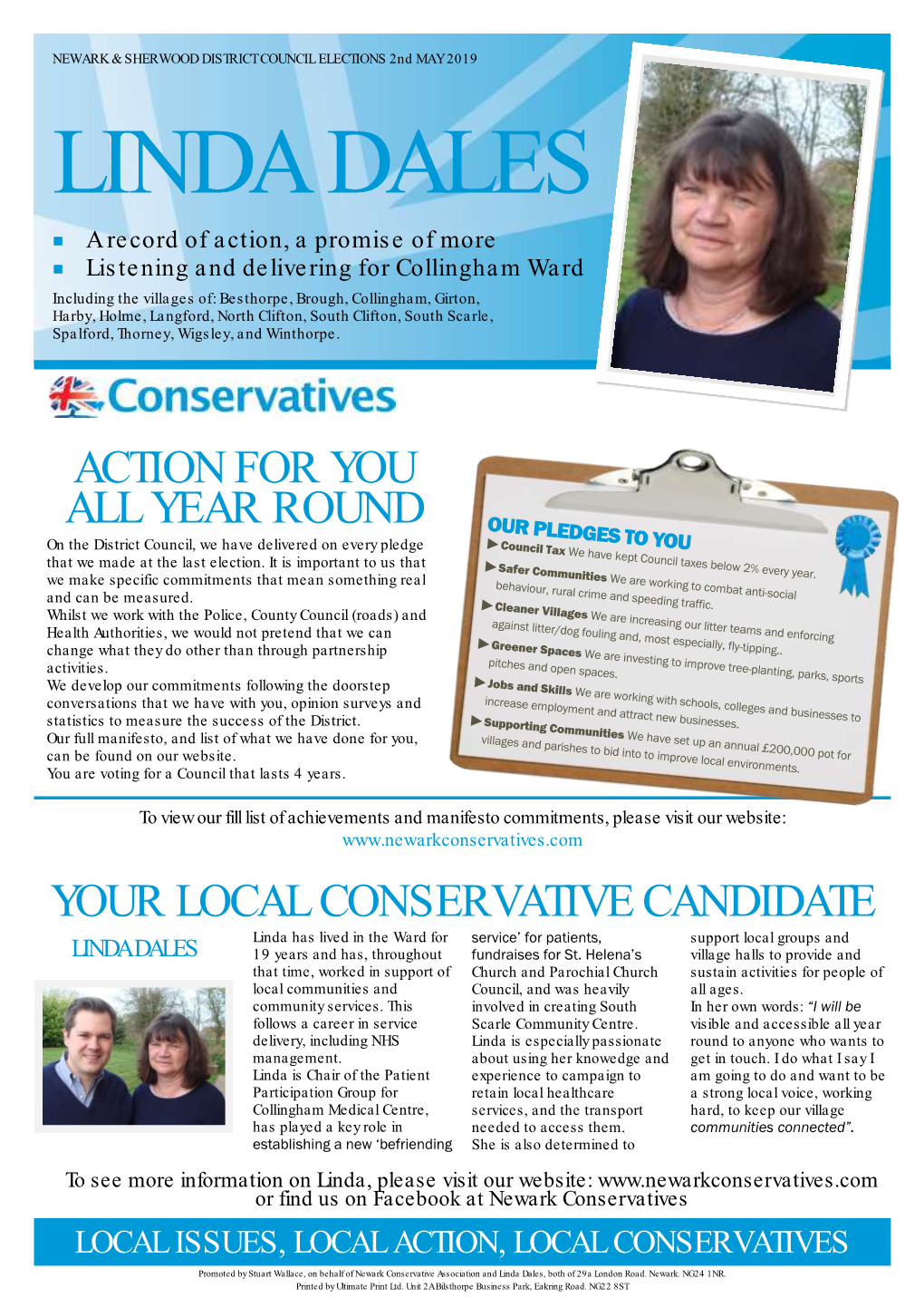 LINDA DALES ■ a Record of Action, a Promise of More ■ Listening and Delivering for Collingham Ward