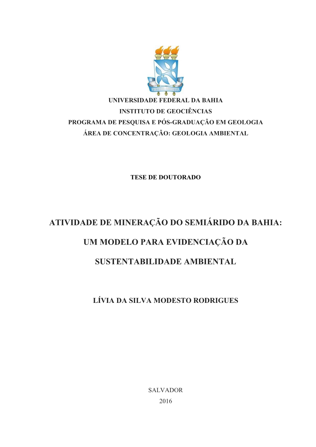 Atividade De Mineração Do Semiárido Da Bahia