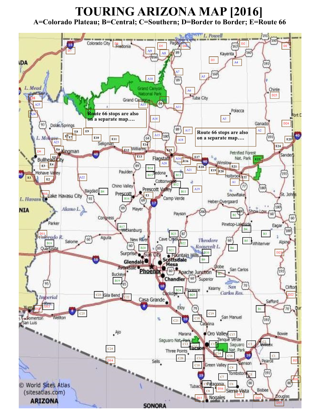 2016 Touring AZ Map with Points FINAL.Pub