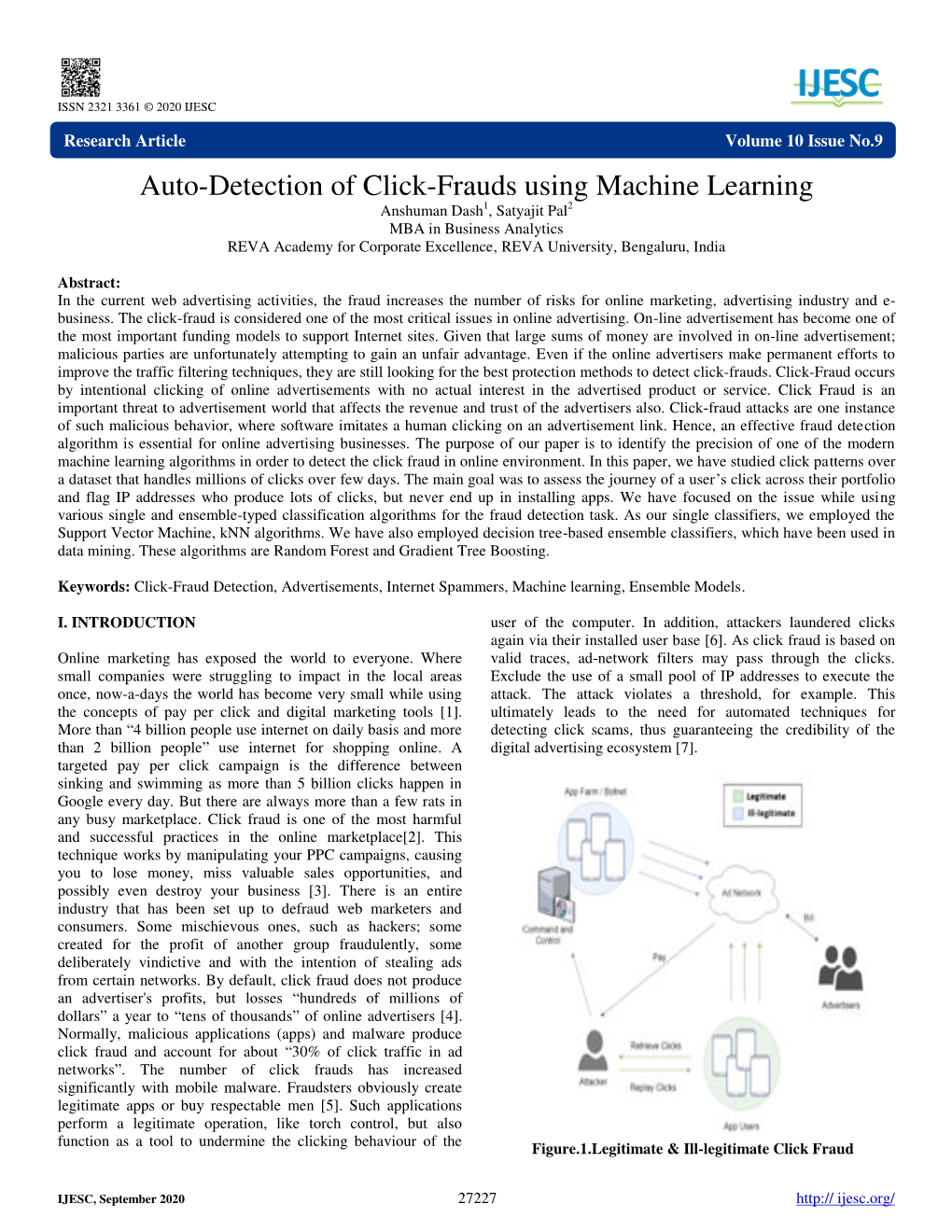 Auto-Detection of Click-Frauds Using Machine Learning