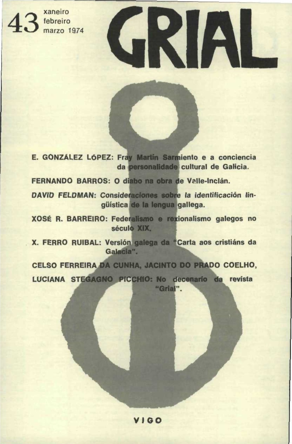 Grial : Revista Galega De Cultura. Núm. 43, 1974