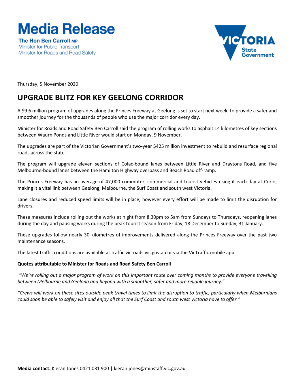 Upgrade Blitz for Key Geelong Corridor