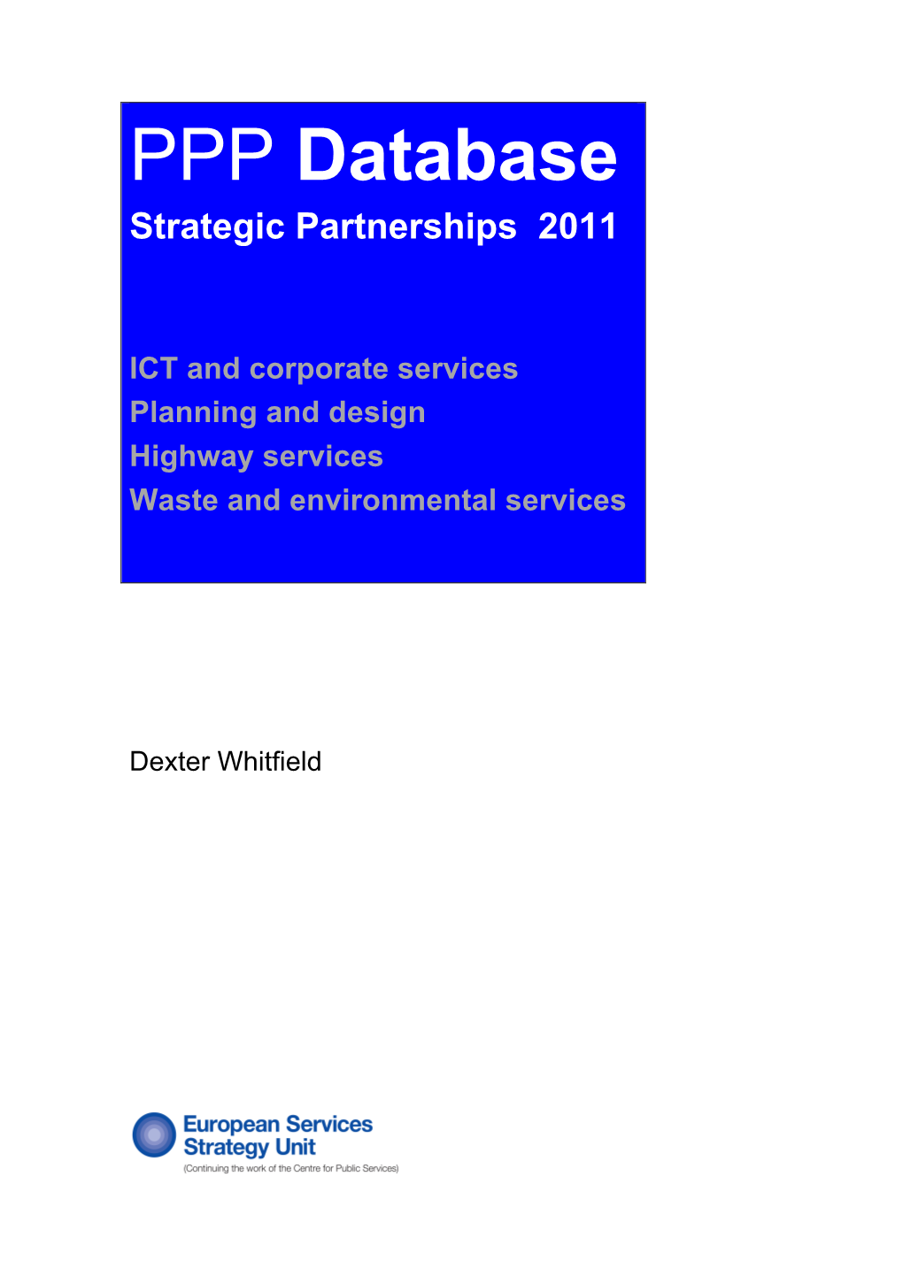 PPP Strategic Partnerships Database 2011