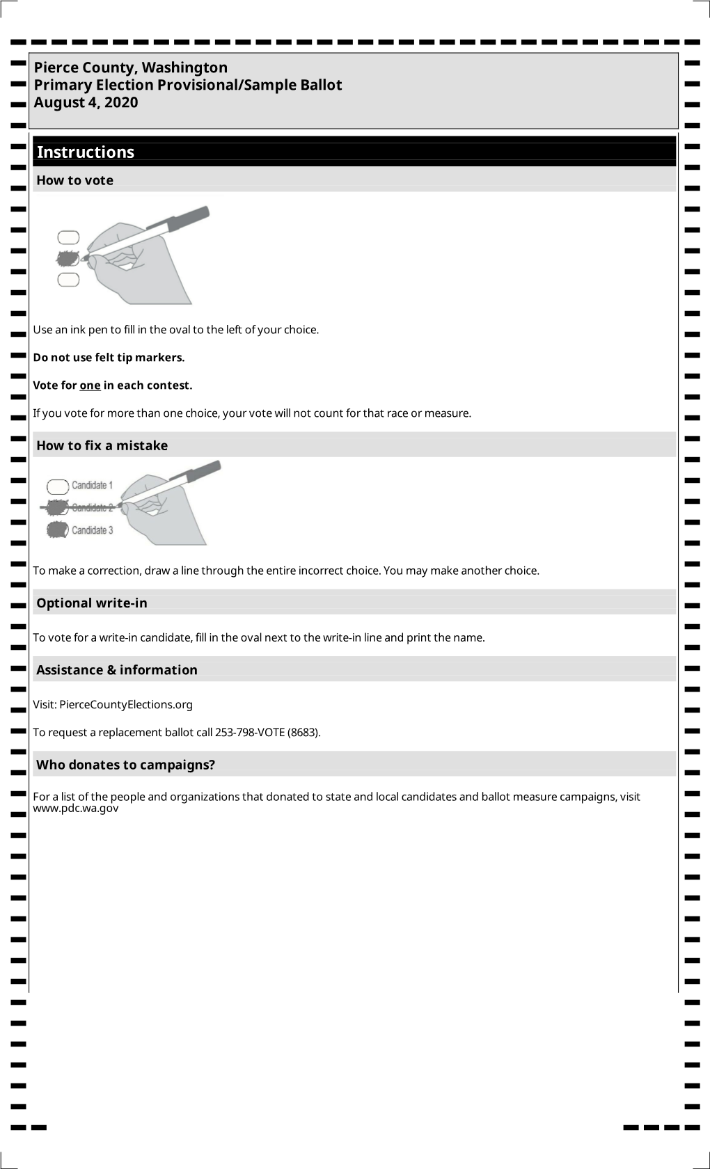 Sample Ballot August 4, 2020