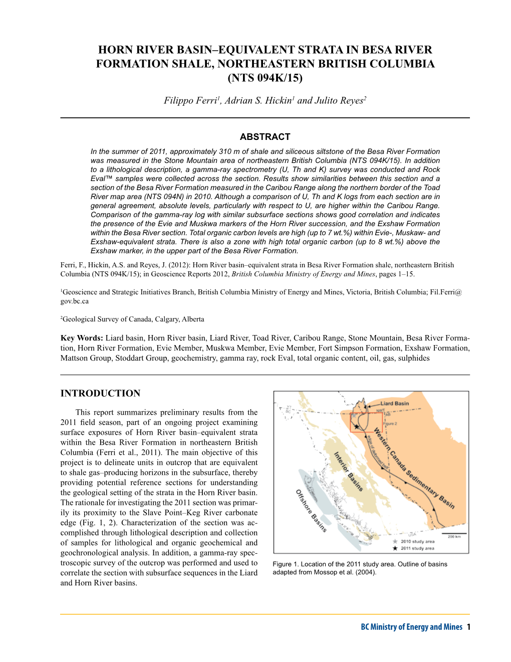 Horn River Basin-Equivalent Strata in Besa River Formation Shale