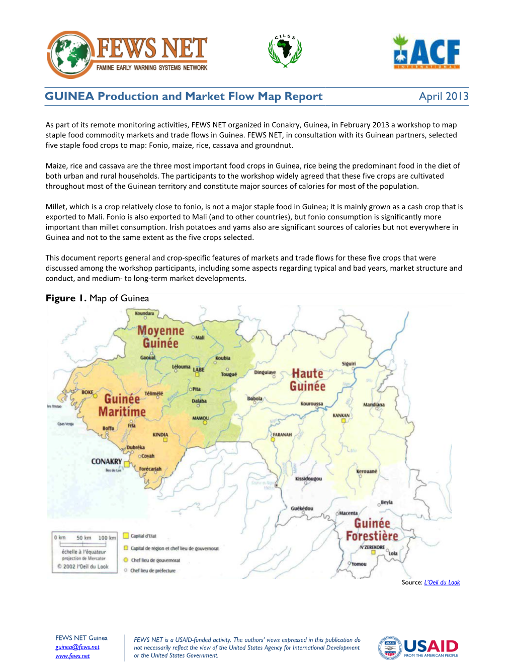 GUINEA Production and Market Flow Map Report April 2013