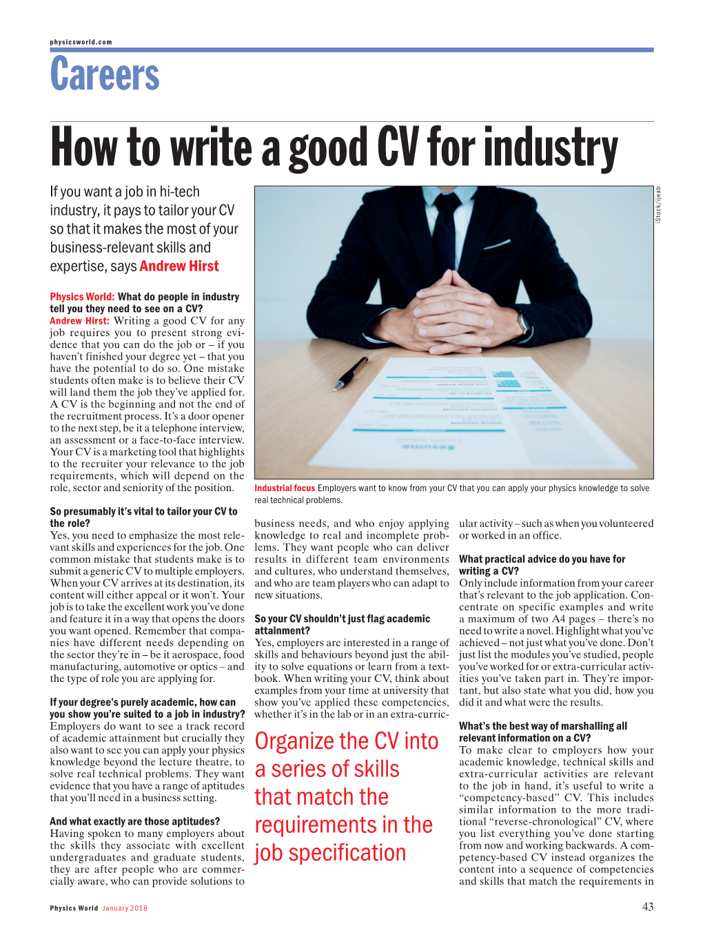 How to Write a Good CV for Industry (PDF , 410Kb)