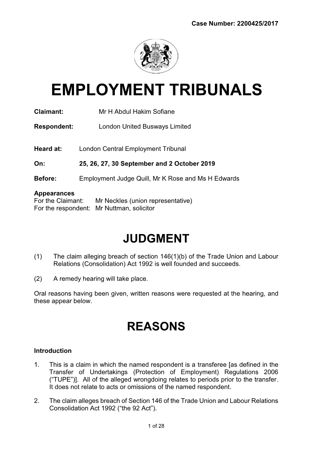 Employment Tribunals