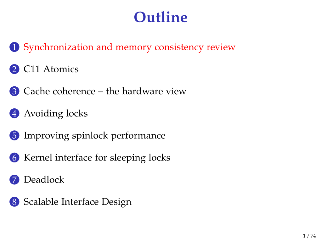 Synchronization and Memory Consistency Review