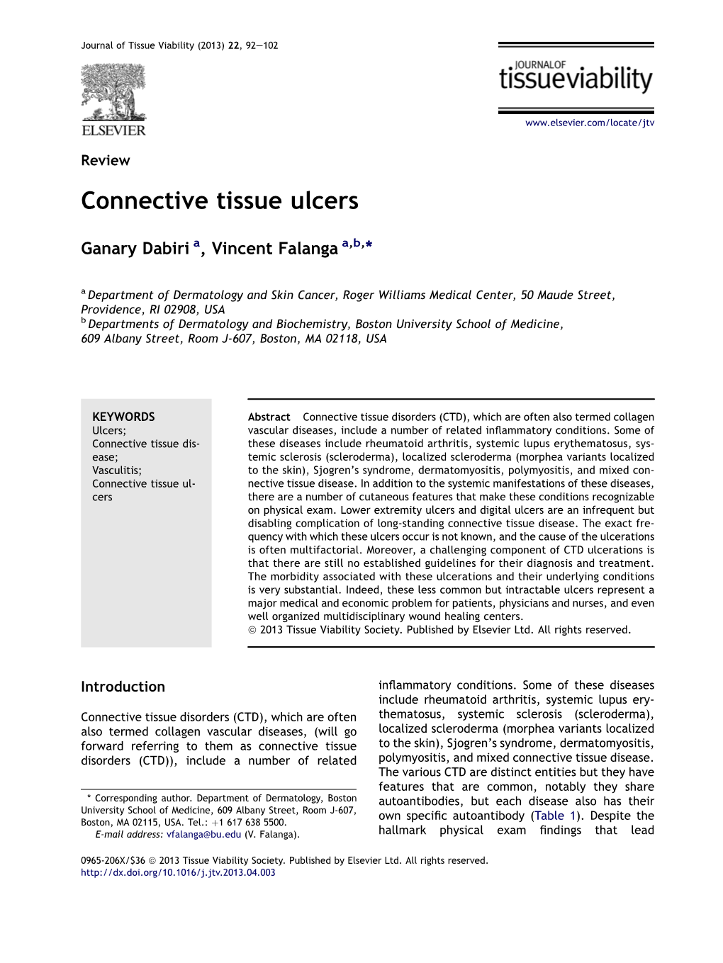 Connective Tissue Ulcers