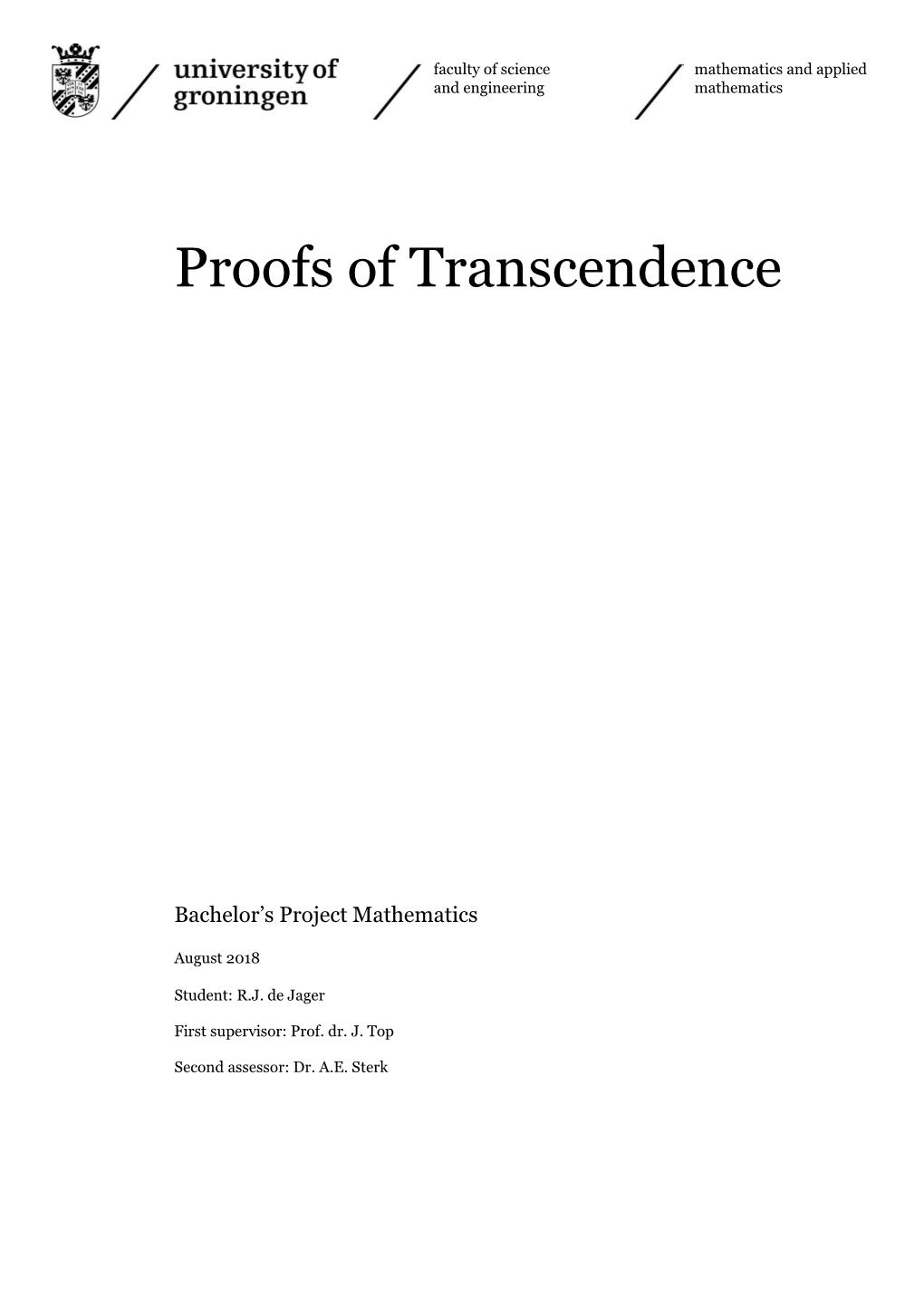 Proofs of Transcendence