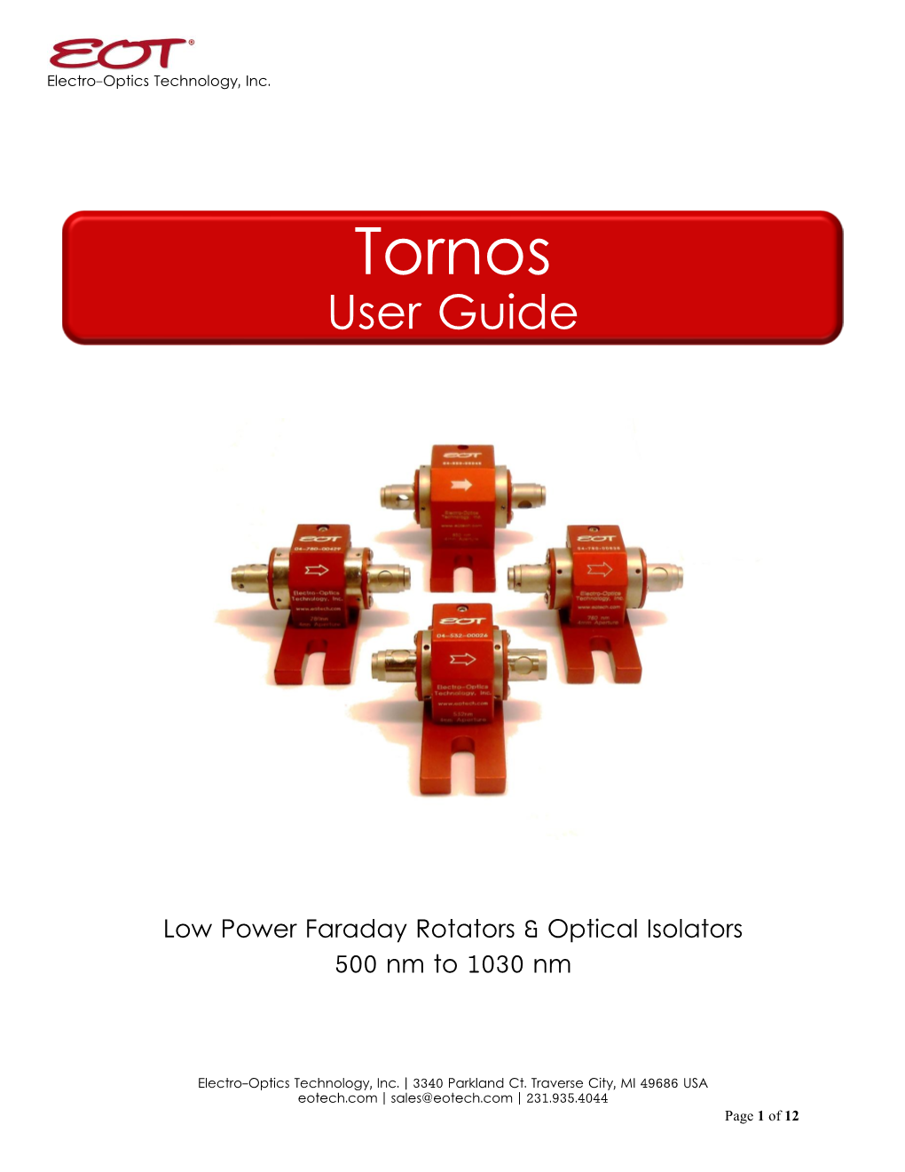 TORNOS Faraday Rotators & Isolators