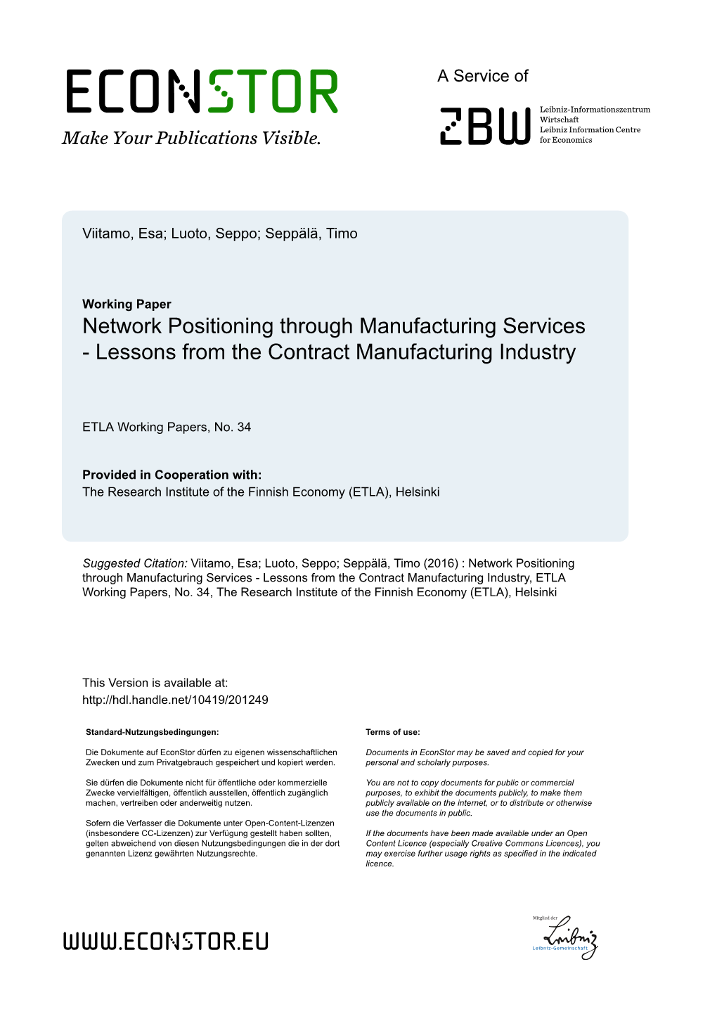 Lessons from the Contract Manufacturing Industry