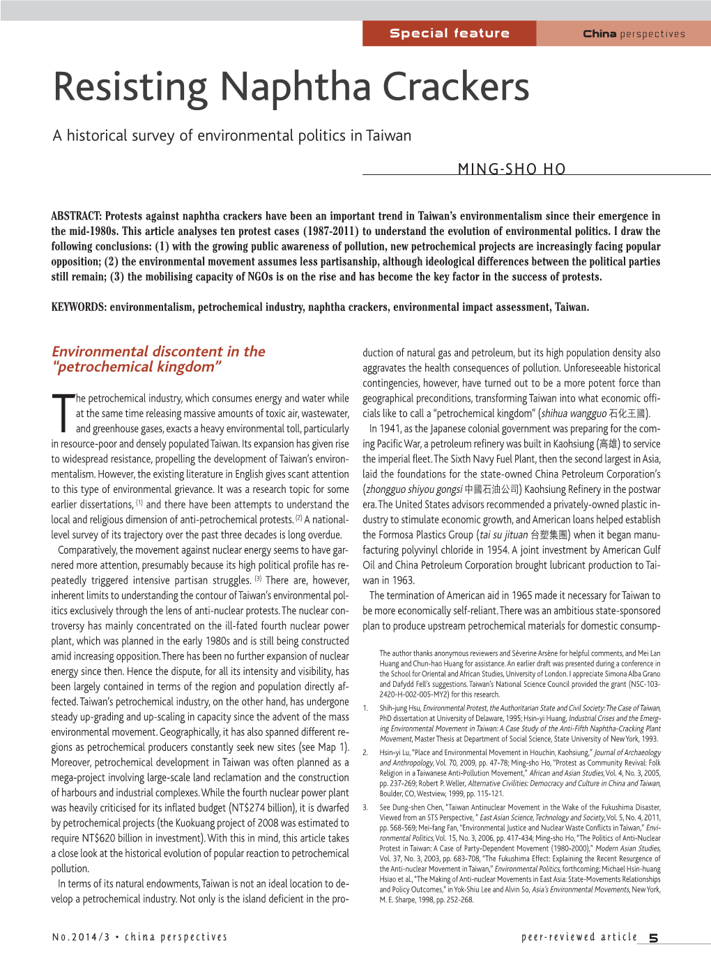 Resisting Naphtha Crackers: a Historical Survey of Environmental