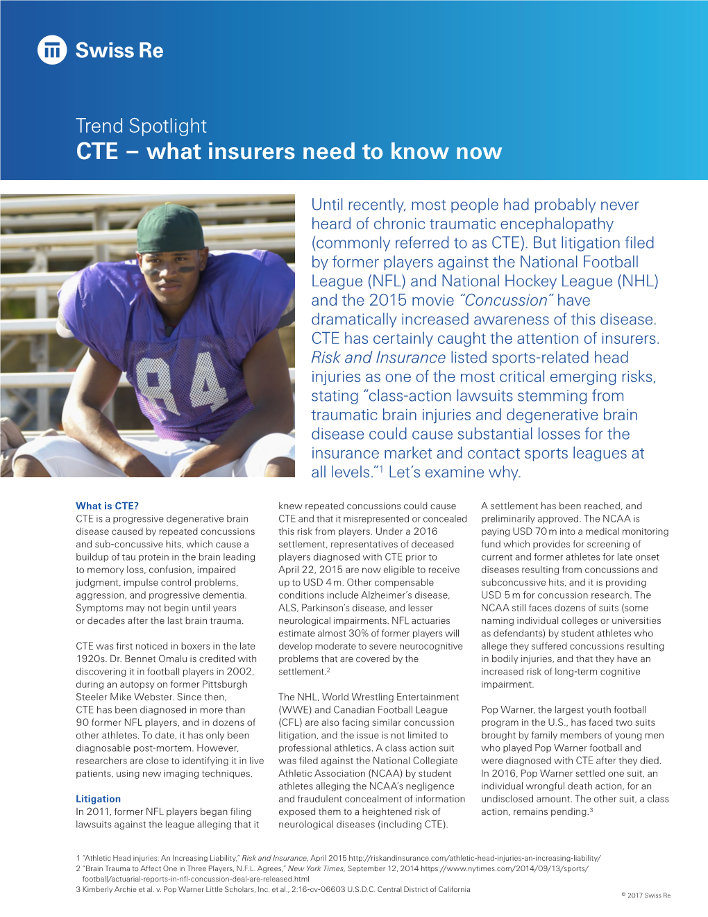 CTE – What Insurers Need to Know Now