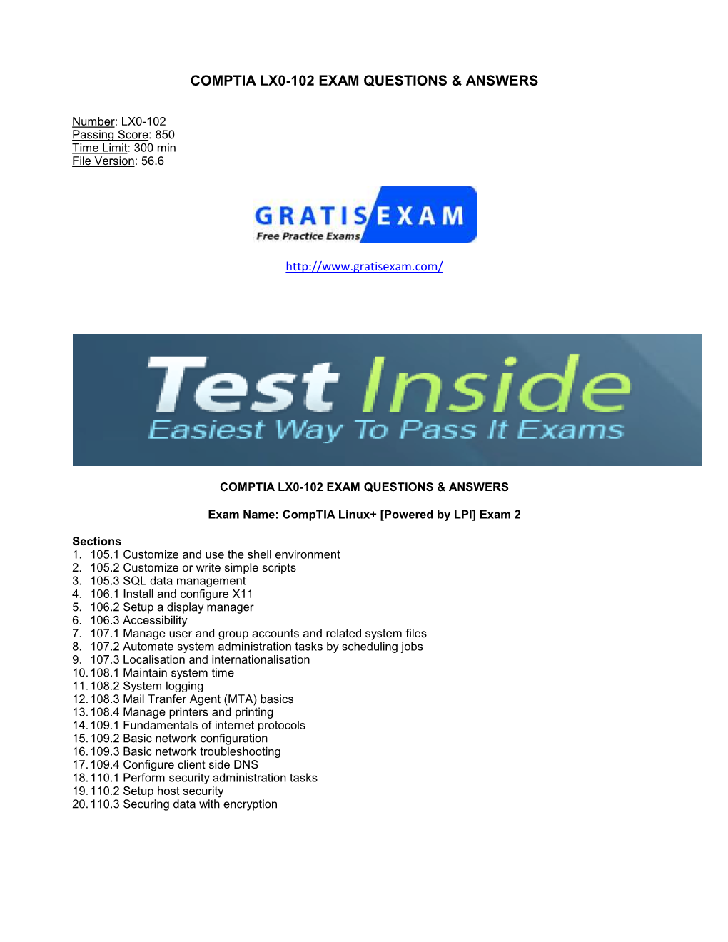 Comptia Lx0-102 Exam Questions & Answers