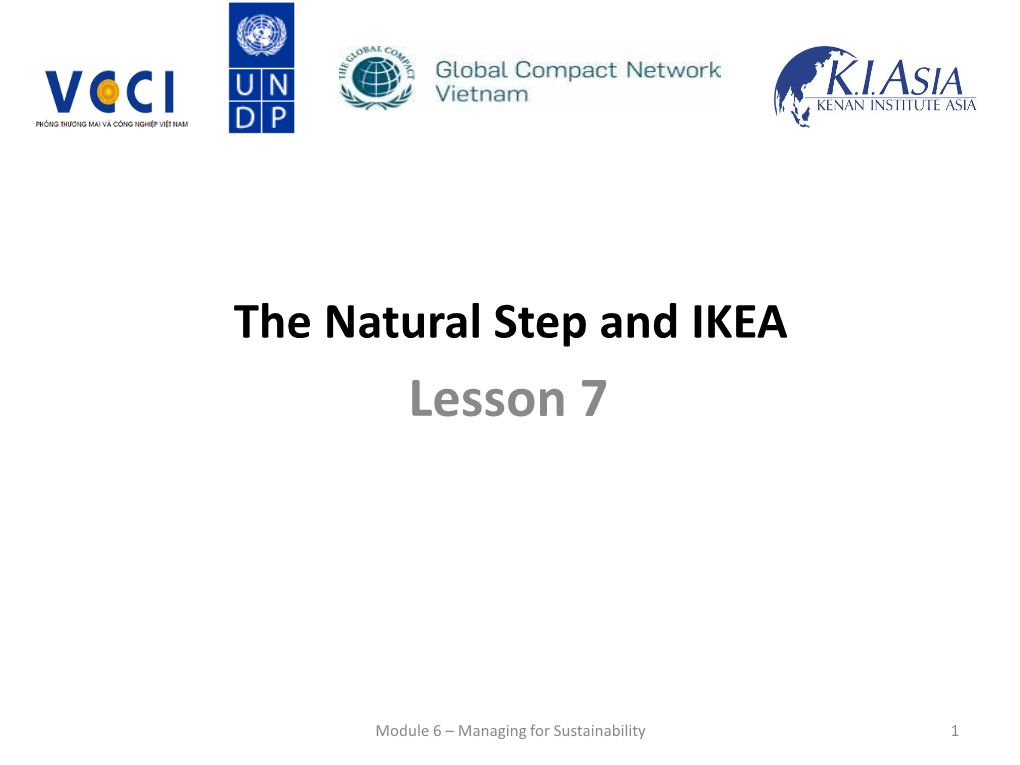 The Natural Step and IKEA Lesson 7