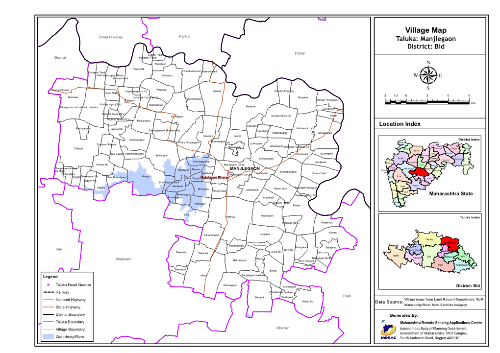 Village Map Ghansawangi Partur Taluka: Manjlegaon District: Bid