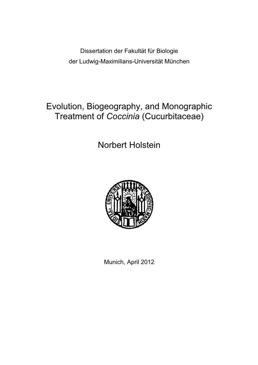 Evolution, Biogeography, and Monographic Treatment of Coccinia (Cucurbitaceae)