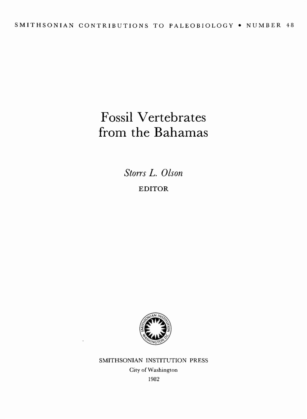 Fossil Vertebrates from the Bahamas