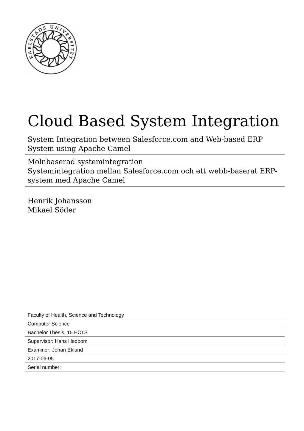 Cloud Based System Integration