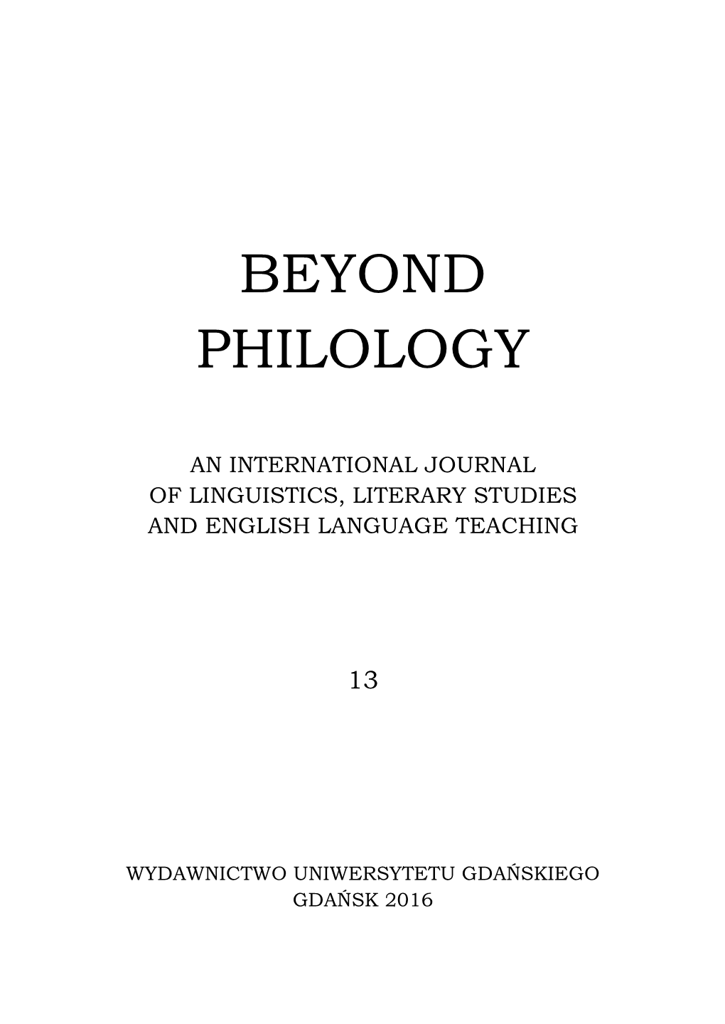 Beyond Philology