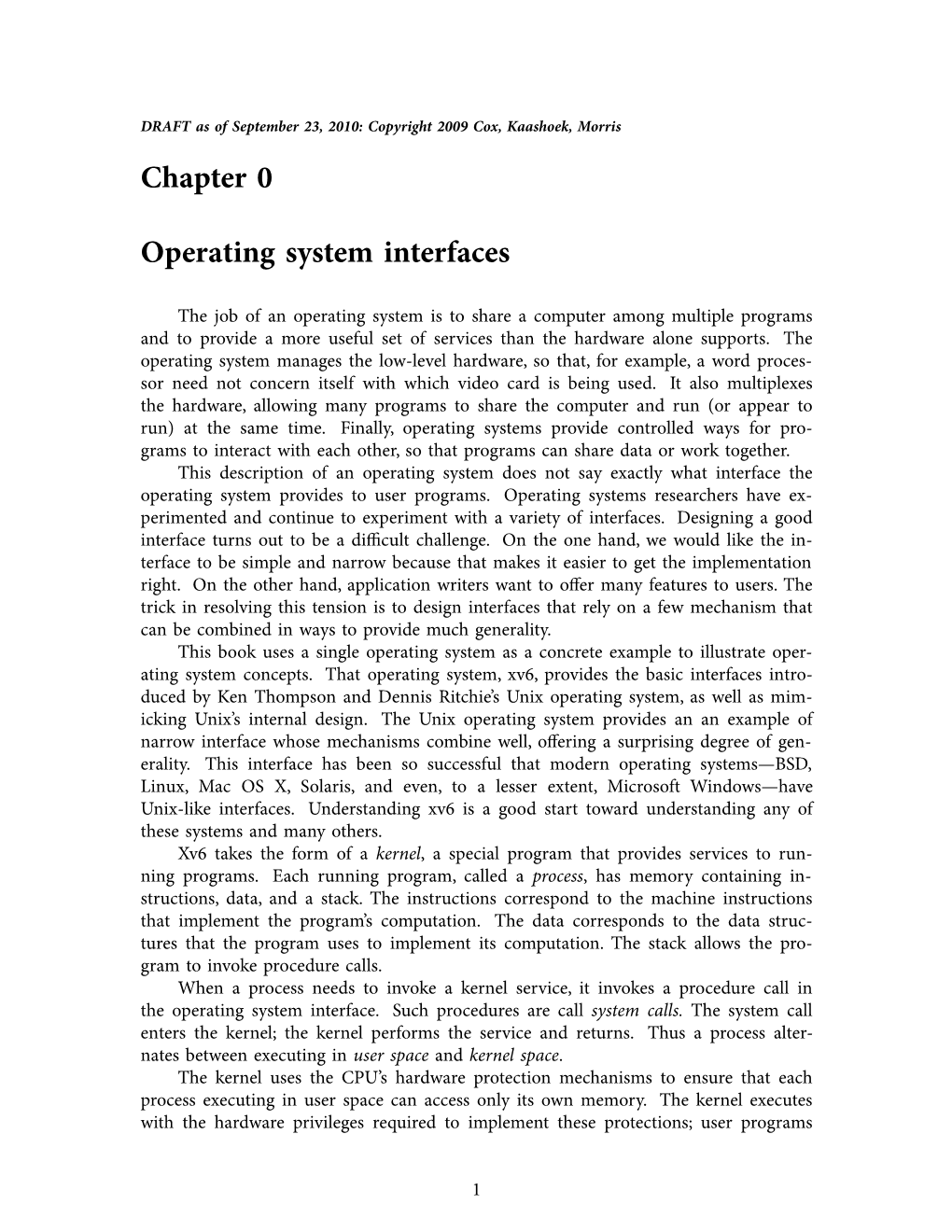 Chapter 0 Operating System Interfaces