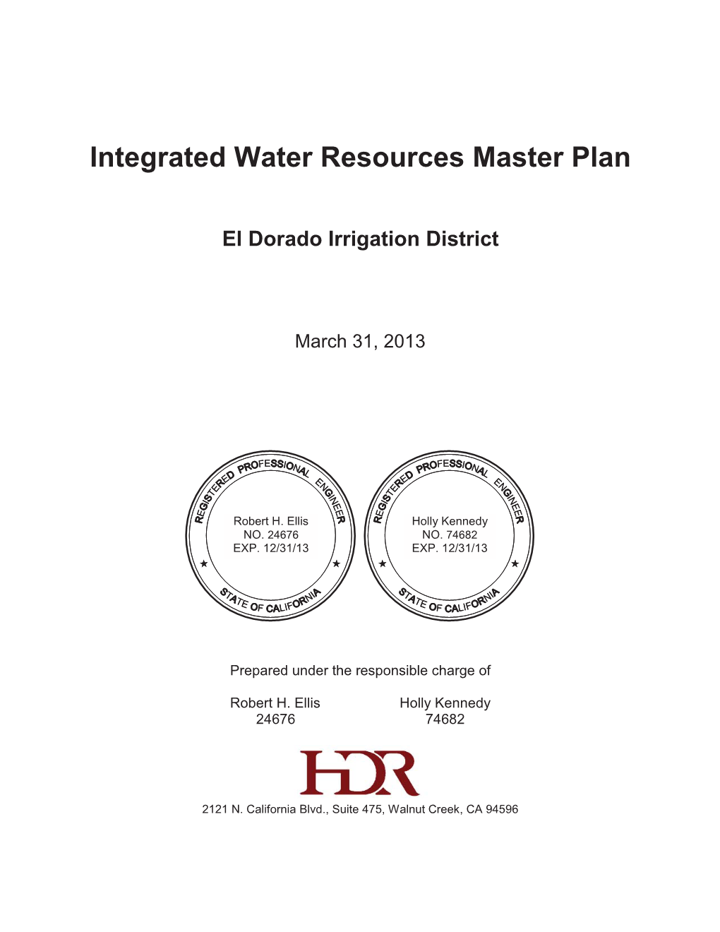 Integrated Water Resources Master Plan