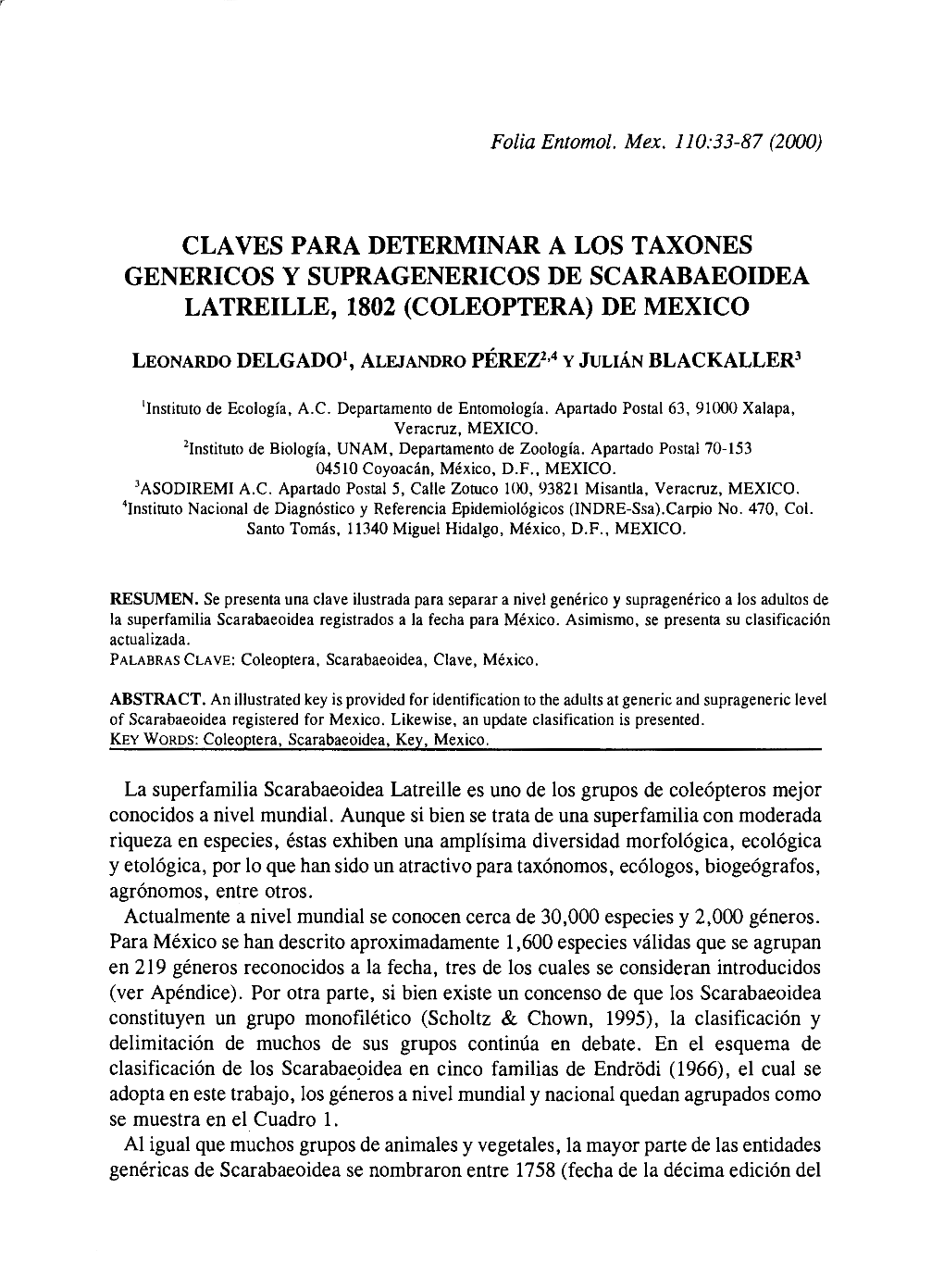 COLEOPTERA) DE MEXICO to Effectiveness of Topically Applied