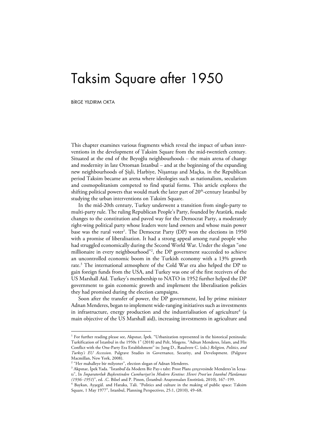 Taksim Square After 1950