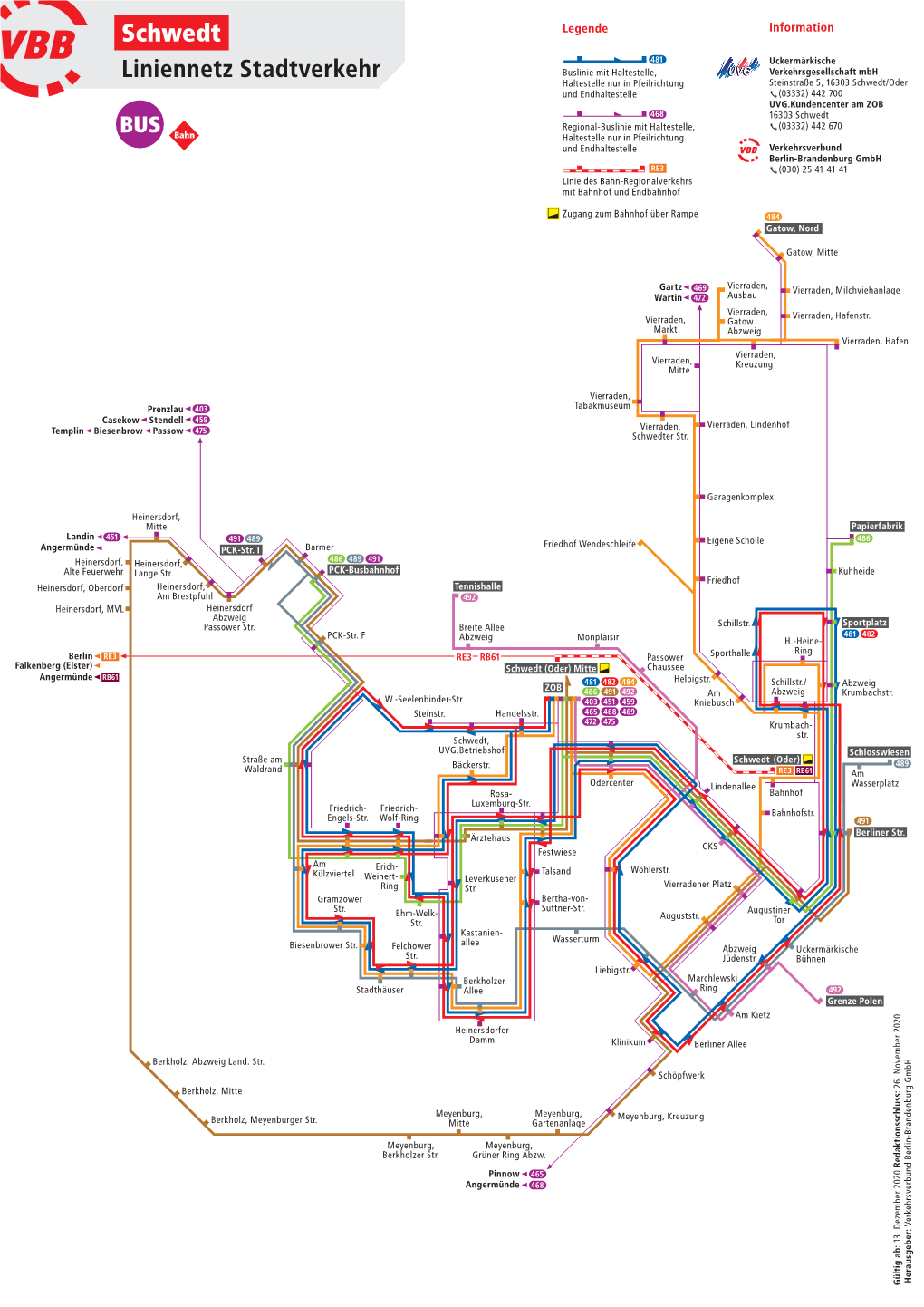 Schwedt Liniennetz Stadtverkehr