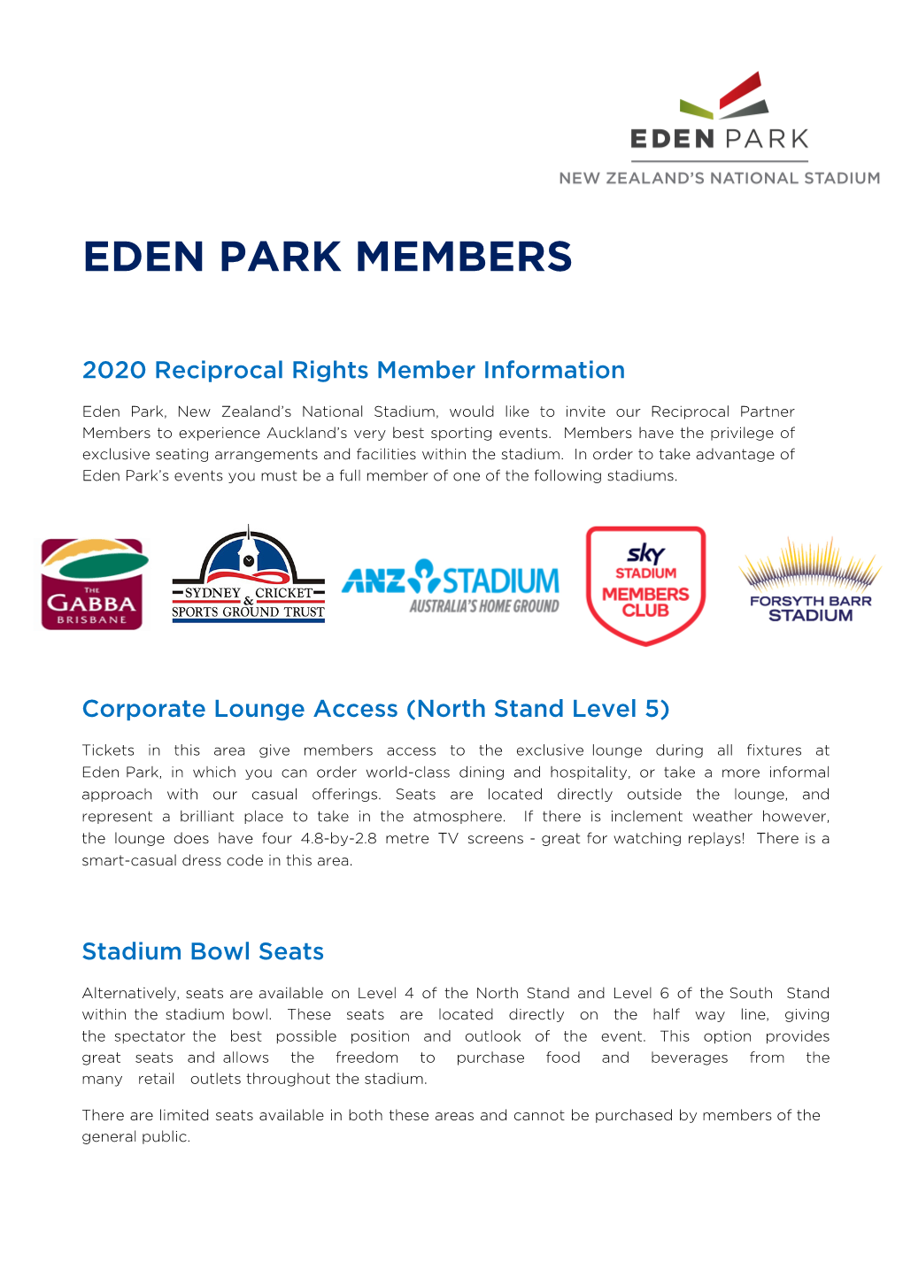 Eden Park Members
