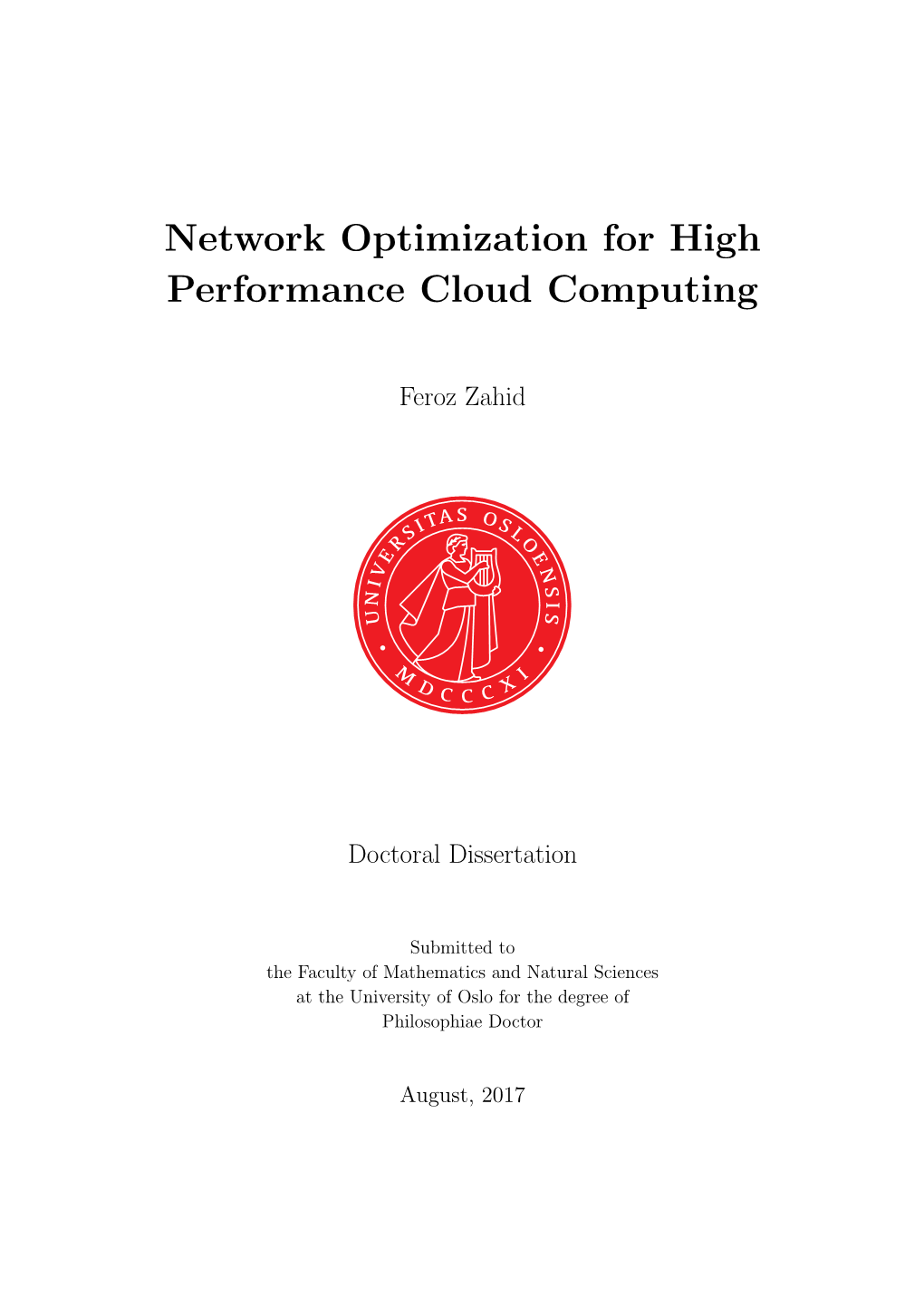 Network Optimization for High Performance Cloud Computing