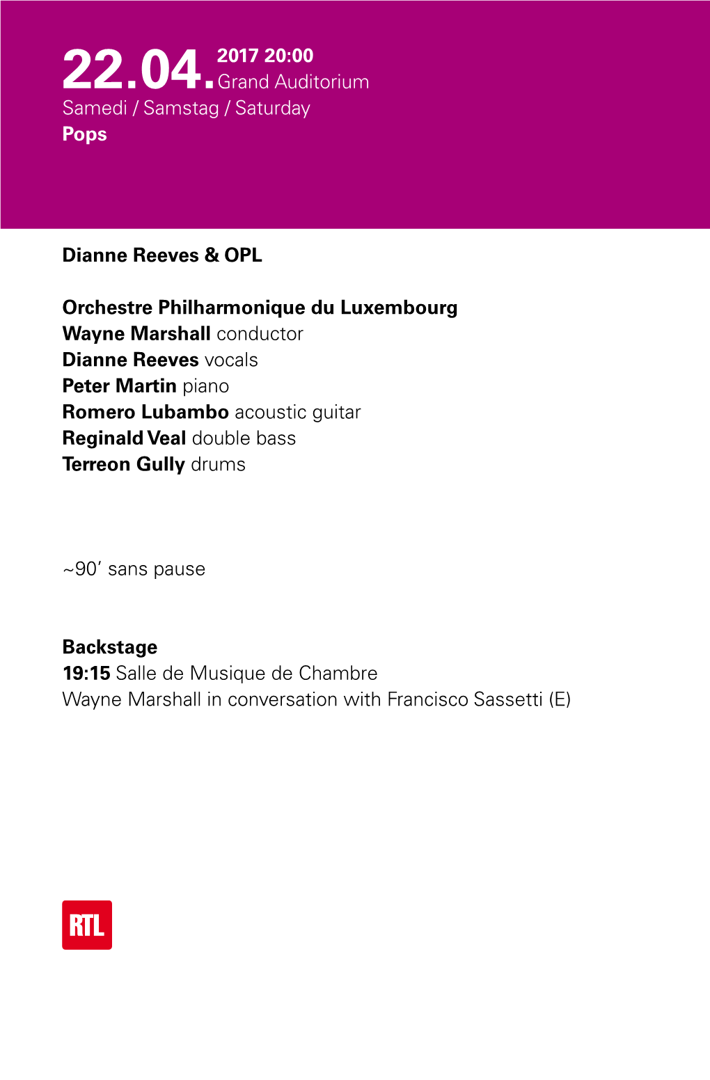 Dianne Reeves & OPL Orchestre Philharmonique Du Luxembourg